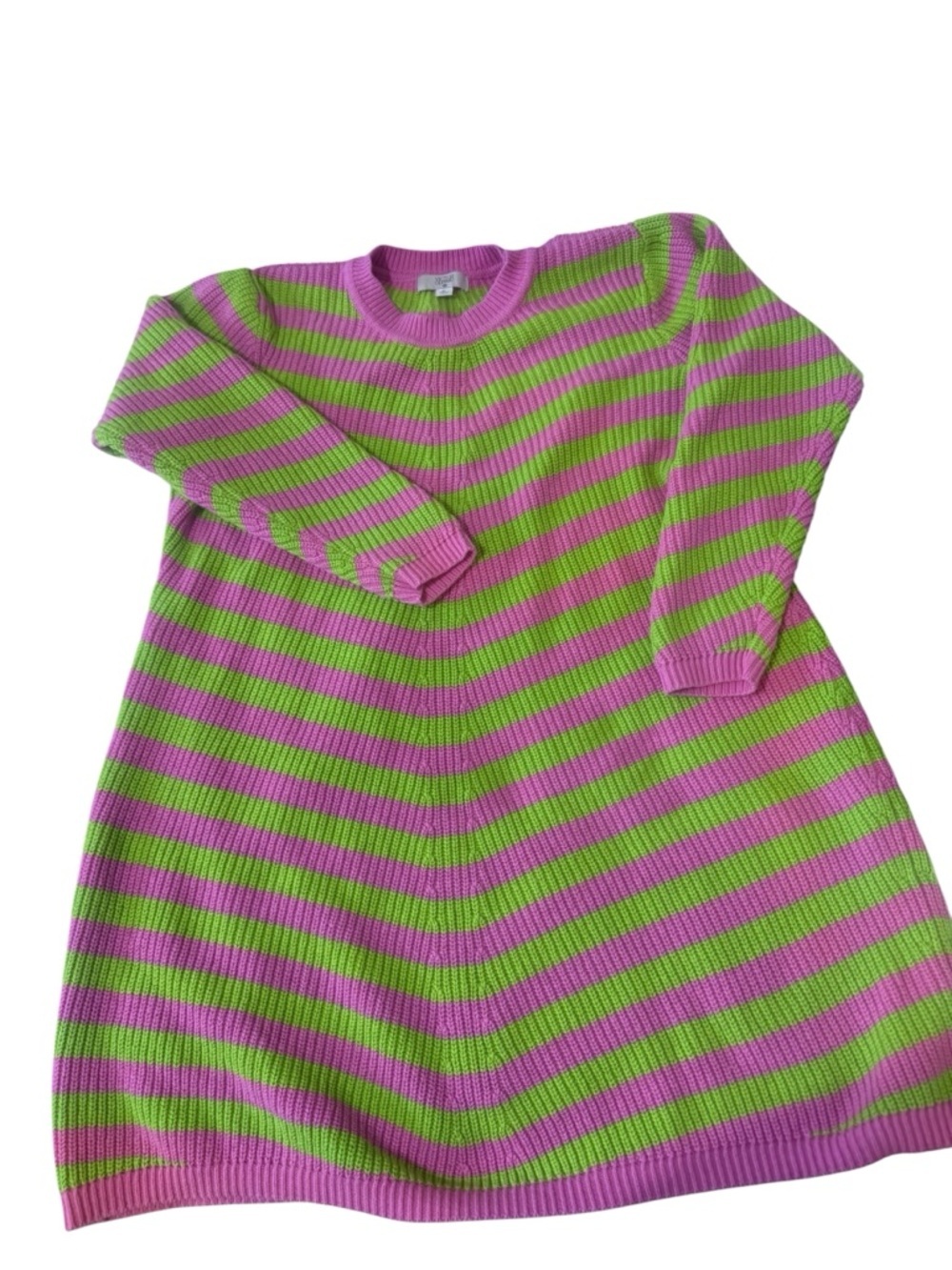 Victor Glemaud Pink & Green Striped Knit Mini Dress - Picture 2 of 8